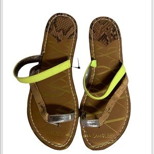 Sam & Libby Bright Yellow and Metallic Sandals